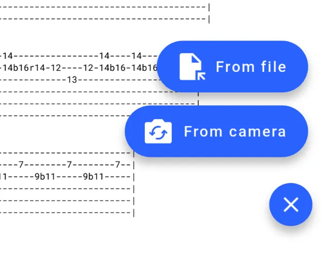 A popup titled 'Replace'. There are three options: 'From file', 'From camera', and 'Cancel'.